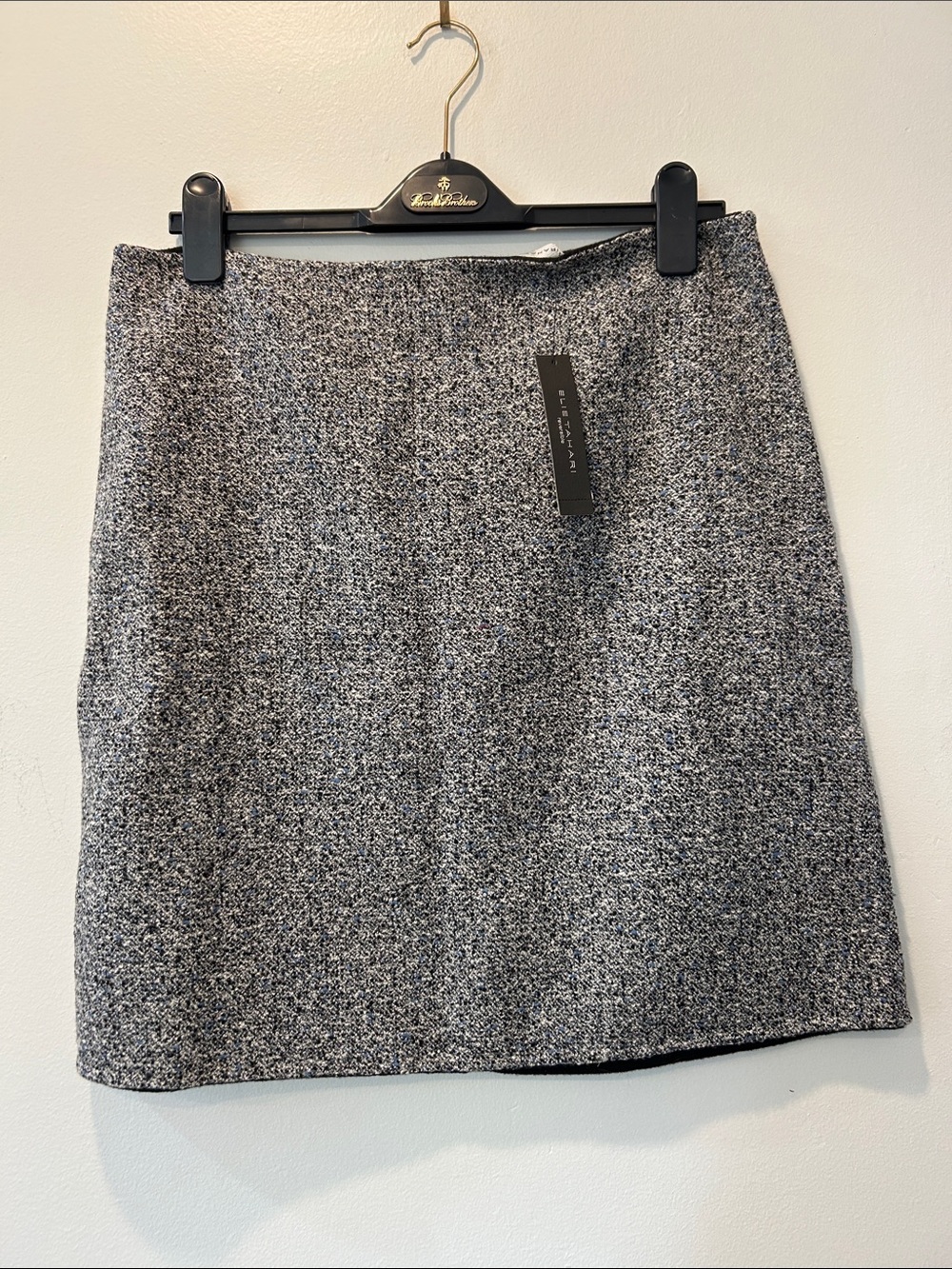 Elie Tahari Gray Tweed A-Line Mini Skirt